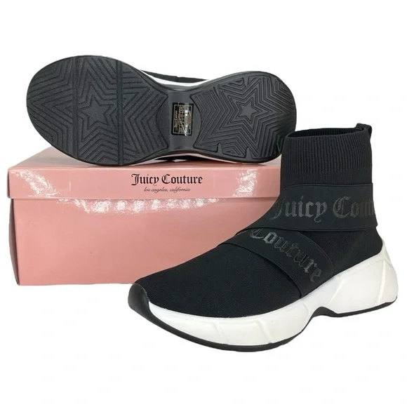 Juicy Couture Ariella Black Stretch Womens Sock Sneakers Size 8M - Picture 9 of 12